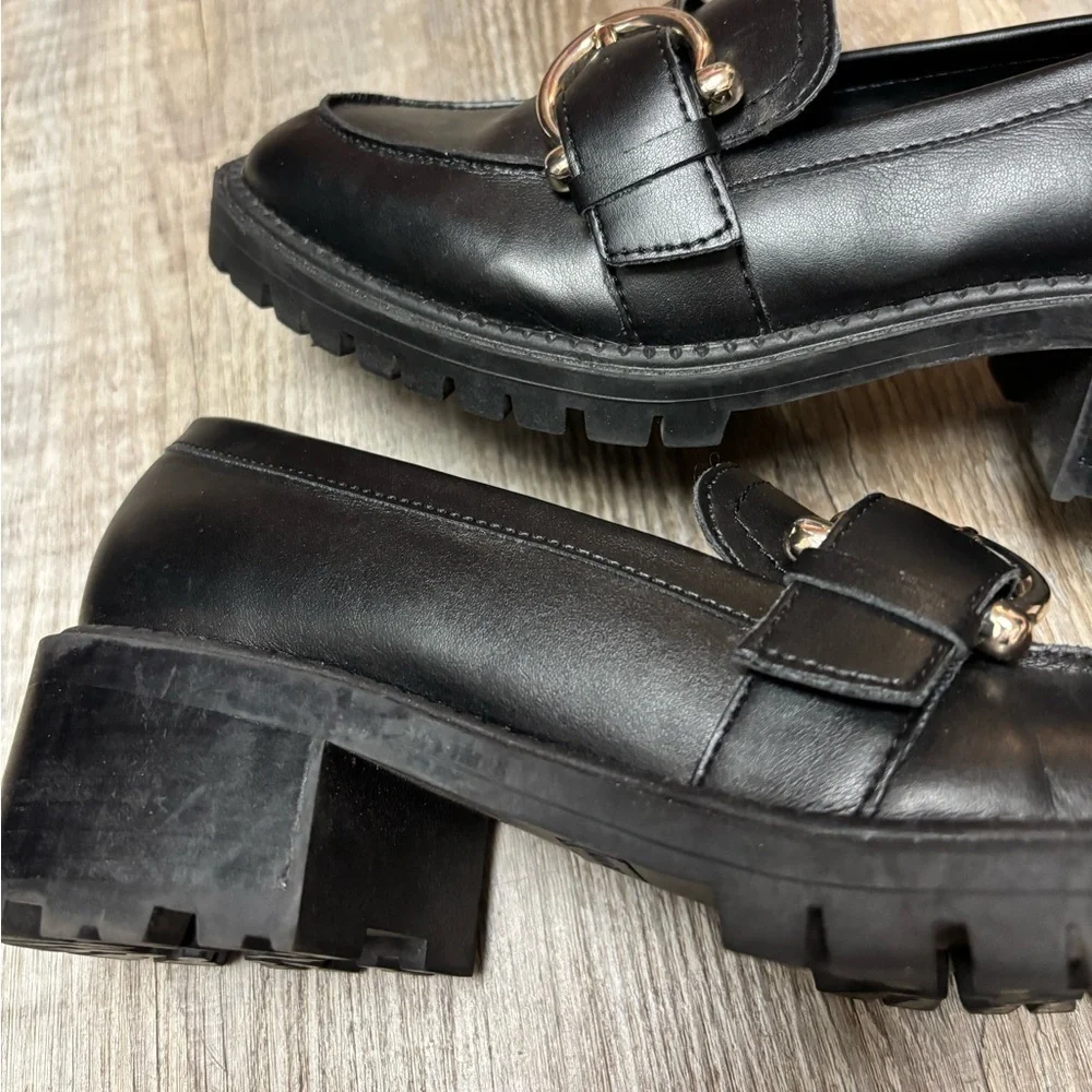 MARC FISHER Dancy 2 Chunky Lug Sole Bridle Bit Loafers